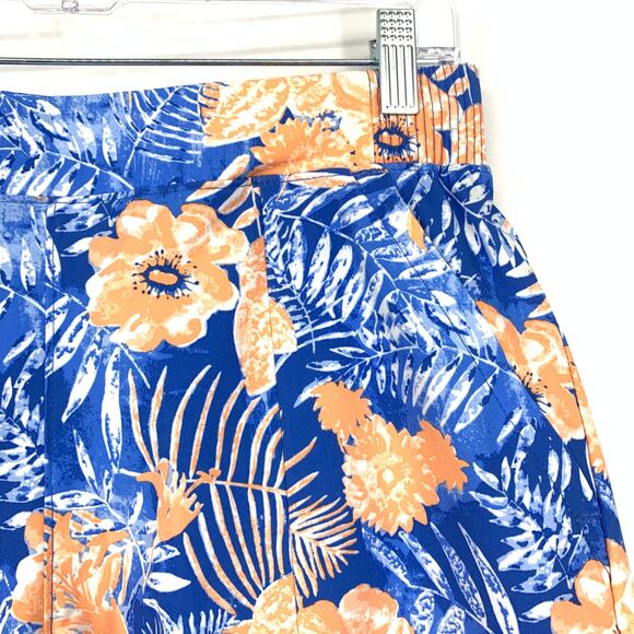 SOLD Columbia PFG Shorts Womens Size Small 5" Inseam Blue Orange Floral Print - Picture 5 of 8